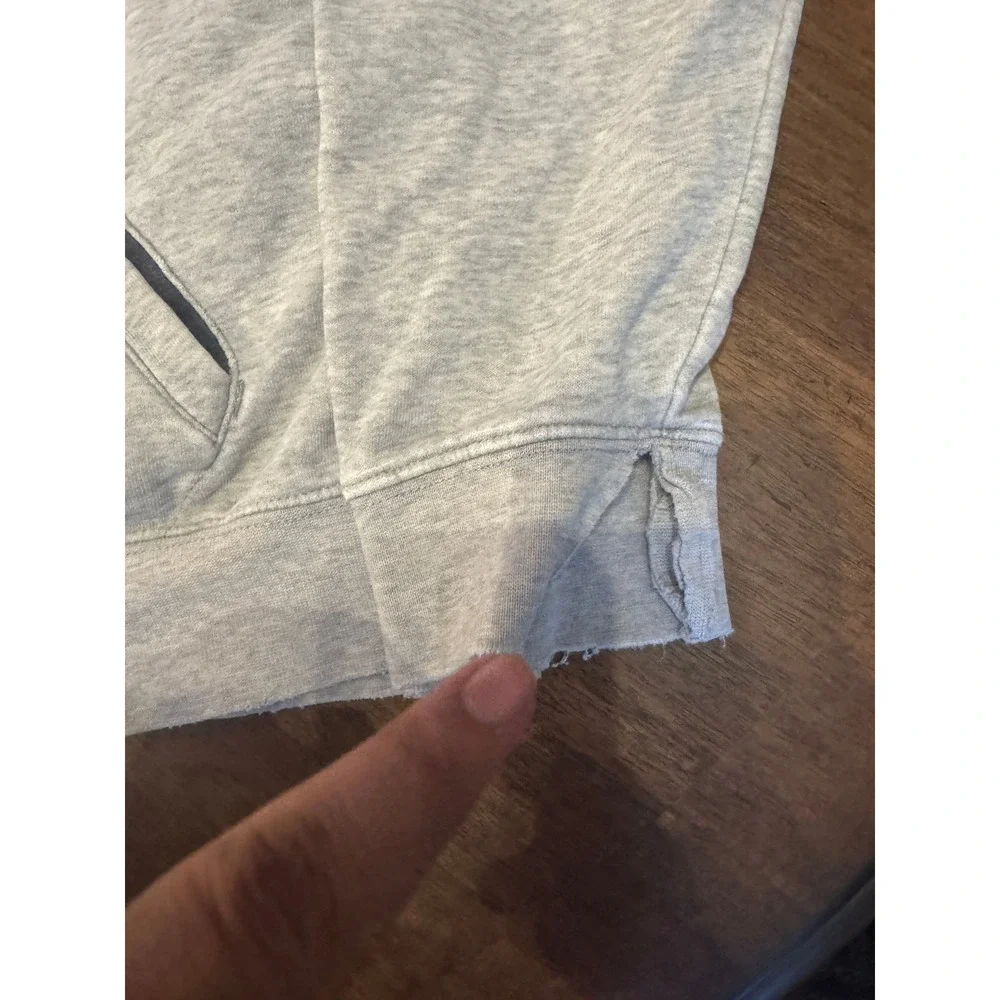Nike Gray‎ Pullover Hoodie Sweatshirt Mens XL Distressed Hem Minimalist |E1